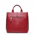 New leather handbags crocodile pattern first layer cowhide women's big bag shoulder messenger portable ladies bag