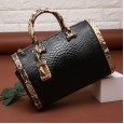 Summer new cowhide women's bag explosion models Boston women's bag snake pattern shoulder shoulder crossbody bag cowhide ladies bag