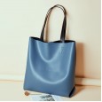 Spring and summer new contrast color mother and child bag leather bucket bag fashion ladies bag cowhide wild portable female bag