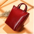 Leather bucket bag new wild casual bag simple fashion shoulder diagonal bag cowhide portable lady bag