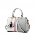 Women's bag spring and summer new fashion Korean cowhide simple platinum bag contrast color leather female bag handbag lady bag