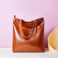 Summer new cowhide female bag fashion ladies bag simple tote bag large capacity fashion portable shopping bag