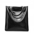 Summer new cowhide female bag fashion ladies bag simple tote bag large capacity fashion portable shopping bag