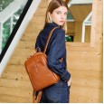 Summer new leather women's bag retro style leather shoulder bag single shoulder dual-use backpack simple atmosphere lady