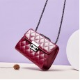 Genuine leather bag lock small square bag female new fashion diamond chain ladies shoulder messenger bag female bag