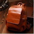 Spring and summer leather female bag fashion oil wax cowhide female shoulder bag travel bag school style backpack ladies bag