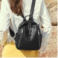 Leather backpack women bag autumn and winter new Korean fashion first layer cowhide large capacity backpack double zipper travel bag
