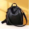 Leather backpack women bag autumn and winter new Korean fashion first layer cowhide large capacity backpack double zipper travel bag