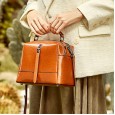 Cowhide small bag new tide crossbody bucket small bag explosion models retro oil wax leather female bag clutch bag