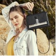 Contrast color bag female summer new leather handbags fashion simple shoulder bag small tide wild crossbody bag