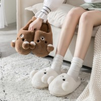 Autumn and winter children's cotton slippers boys and girls winter fur warm cotton shoes small and large children's family of three baby cotton mop