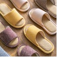Cotton linen slippers female summer home household linen mute indoor home couple anti-skid soft bottom floor four seasons universal