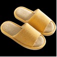 Cotton linen slippers female summer home household linen mute indoor home couple anti-skid soft bottom floor four seasons universal