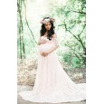 Women's lace pregnant women trailing short-sleeved one-piece dress skirt photography flying flying sleeve dress 8919