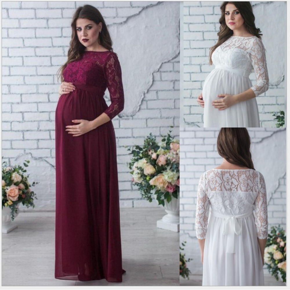 Long-sleeved lace fight according to pregnant women sexy loose trailing dress long skirt 8965 pregnant women dress