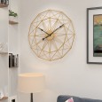 Home simple retro living room wrought iron wall clock round decorative clock metal clock mute