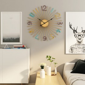 Hot selling modern fashion personality mute metal wall clock creative living room clock