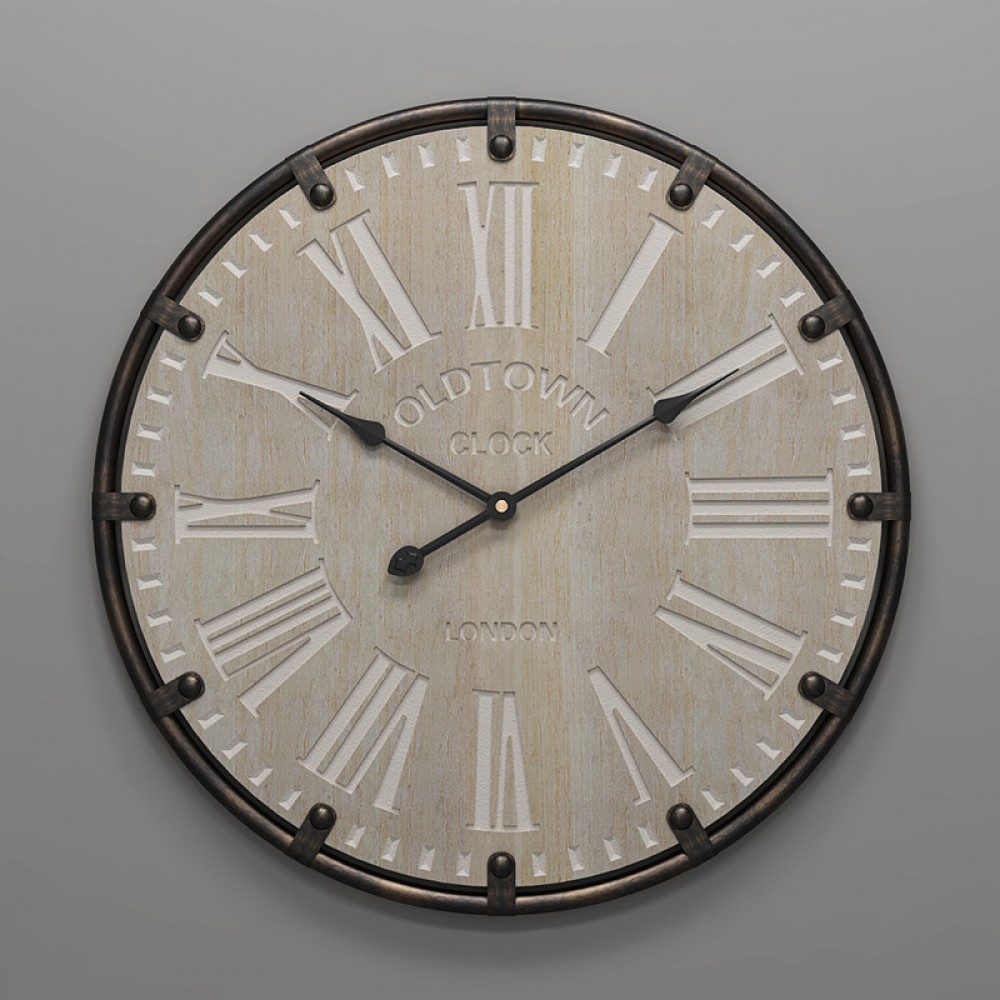 New European-style living room creative wall clock cafe bar decoration metal mute clock