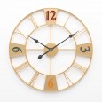 Modern simple wrought iron mute clock living room creative wall clock