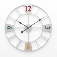 Modern simple wrought iron mute clock living room creative wall clock