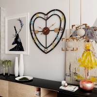 Modern minimalist creative living room love wall clock fashion mute iron metal clock