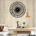 European creative wall clock living room decoration fashion mute metal wall clock round hollow iron wall clock