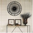 European creative wall clock living room decoration fashion mute metal wall clock round hollow iron wall clock