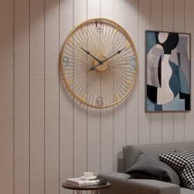 European style best selling creative wall clock living room mute clock round iron clock