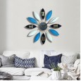 Creative leaf decoration wall clock European retro wrought iron wall clock living room clock can