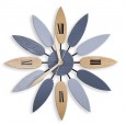 Creative leaf decoration wall clock European retro wrought iron wall clock living room clock can