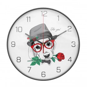 Nordic modern minimalist wall clock personality living room cartoon clock metal silent clock