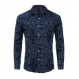 Spring and autumn new men's spring and summer cotton long-sleeved shirt corrugated shirt 186