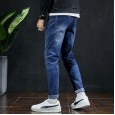 Spring clothes nine points pants new casual Korean pants trend sports men's feet elastic slim jeans