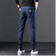 Spring wear new jeans casual Korean small feet elastic tether trendy men's slim long pants