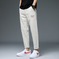Spring and autumn new four seasons slim jeans fashion Korean version of the wild elastic feet pants blue trend men