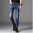 Spring and autumn men's jeans new Korean version of the trendy slim feet pants blue men's casual jeans