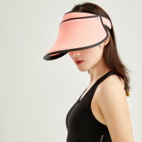 Uqqk anti-ultraviolet empty top hat outdoor shade sunscreen hat lady cover face sun hat Korean beach travel