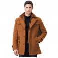 Autumn and winter new men's woolen coat men's double collar coat men's clothing