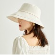 Cotton and linen fisherman hat female summer sun hat sunscreen anti-ultraviolet sun visor cover face hat foldable hat