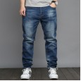 Men's straight high waist jeans wild stretch jeans large size fat trousers fat guy pants 77