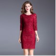 Women's autumn new brand large size clothing middle and old dress long sleeves