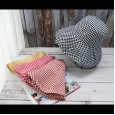 Japanese literature and art small lattice wild big eaves sun hat hat female Korean version of spring and summer vacation sunscreen fisherman hat tide