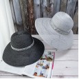 Spring and summer travel straw basket hat silver silk sun visor foldable straw hat vacation Hepburn style female fisherman hat