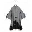 Spring new temperament women's cotton and linen dress loose ruffled shirt skirt 3073