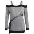 Autumn and winter new plus size plus size women's fat mm long sleeve word shoulder t-shirt women's tops