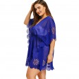 Summer new plus size women's sexy V-neck perspective bikini beach swimsuit coverall sunscreen