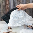 Lace flower texture double-layer European root yarn embroidery mesh transparent fisherman hat sun hat basin hat