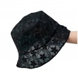 Lace flower texture double-layer European root yarn embroidery mesh transparent fisherman hat sun hat basin hat