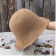 Casual knitted bucket basin hat spring and summer shade sunscreen hat wild retro multicolor fisherman hat tide