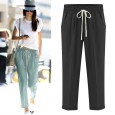 Large size women's summer new loose thin section nine points pants 0 pounds fat mm casual harem pants were thin women's pants